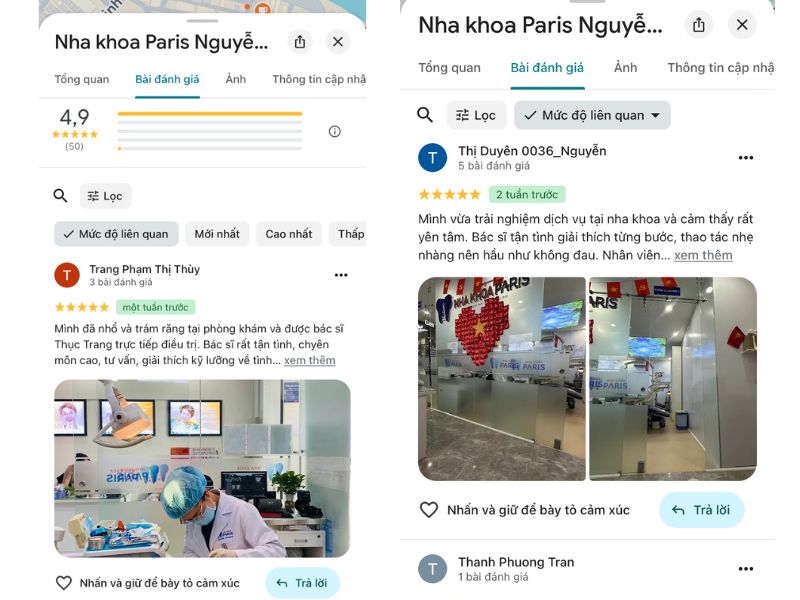 Feedback chân thực của khách hàng khi điều trị ở Paris